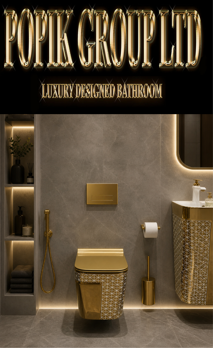 Prestige Gold wandhängendes WC — exklusives Gitterdesign