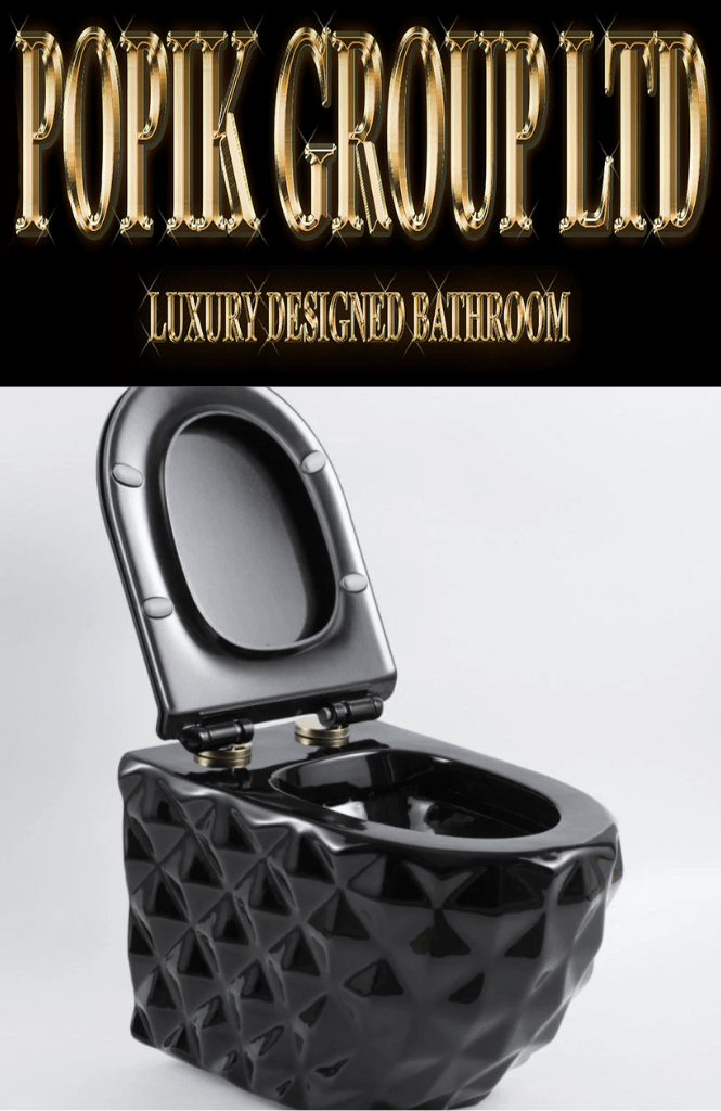 Luxury Black Diamond Wall - Hung Toilet — Designer Matte Black Ceramic Wall Mounted WC Suite - Wall - Hung Toilet - POPIKGROUP