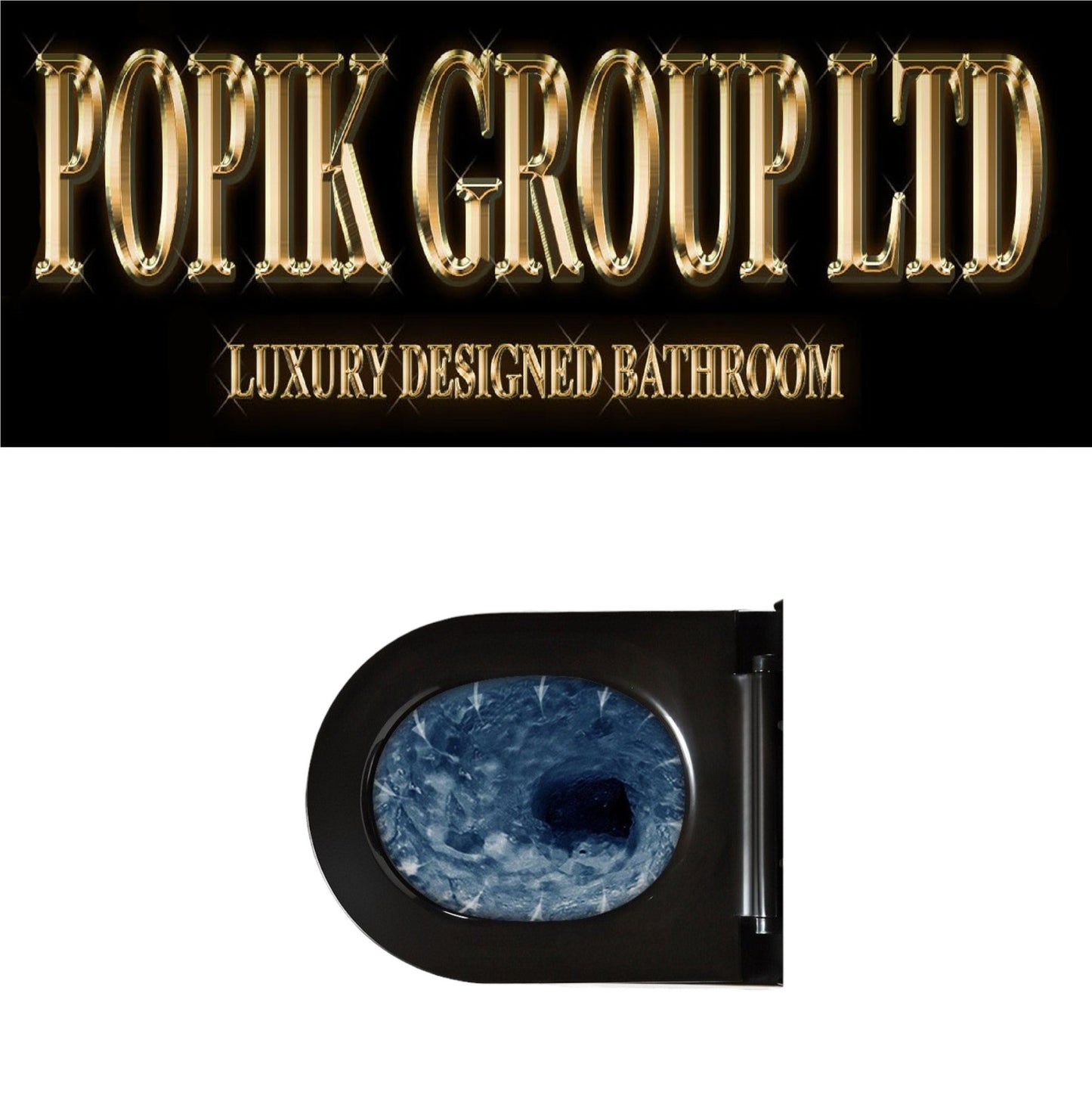 Luxury Black Toilet Gold Trim – Designer Dual Flush Bathroom Fixture - POPIKGROUP