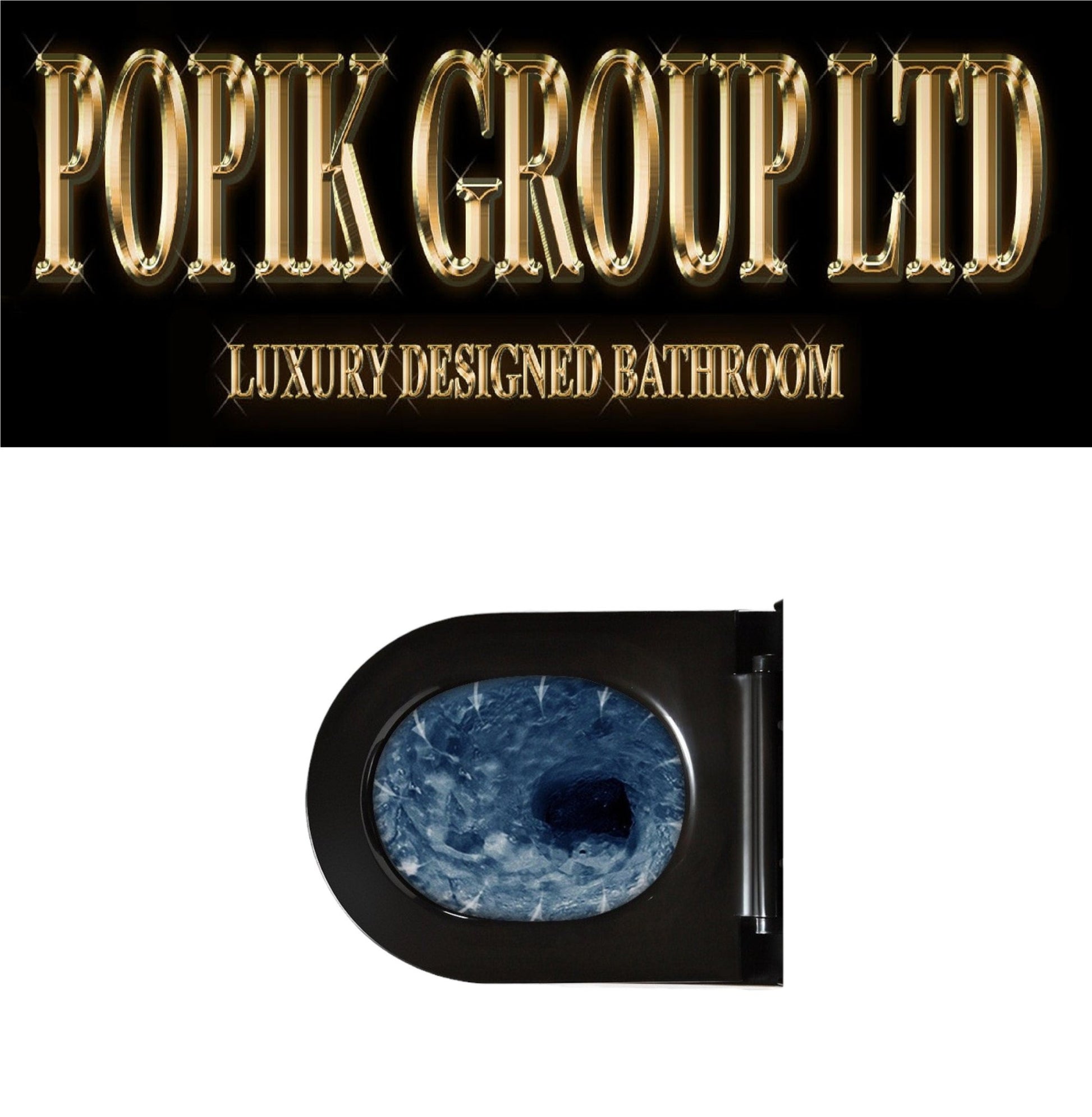 Luxury Black Toilet Gold Trim – Designer Dual Flush Bathroom Fixture - POPIKGROUP