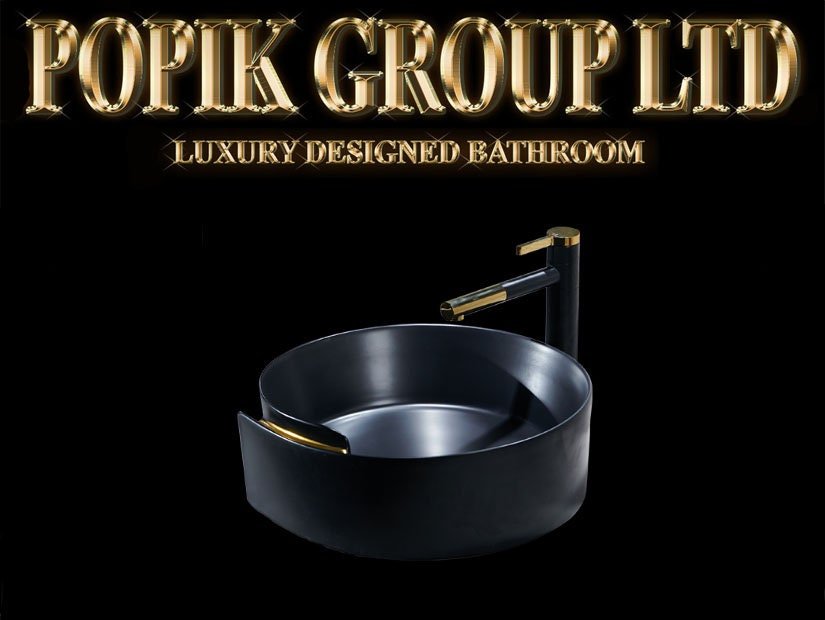 Luxury Matte Black Ceramic Vessel Sink: Round Bathroom Washbasin - POPIKGROUP
